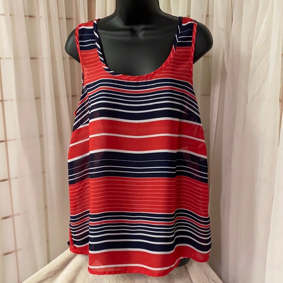 Red, White & Blue striped tank - Picture 1 of 4